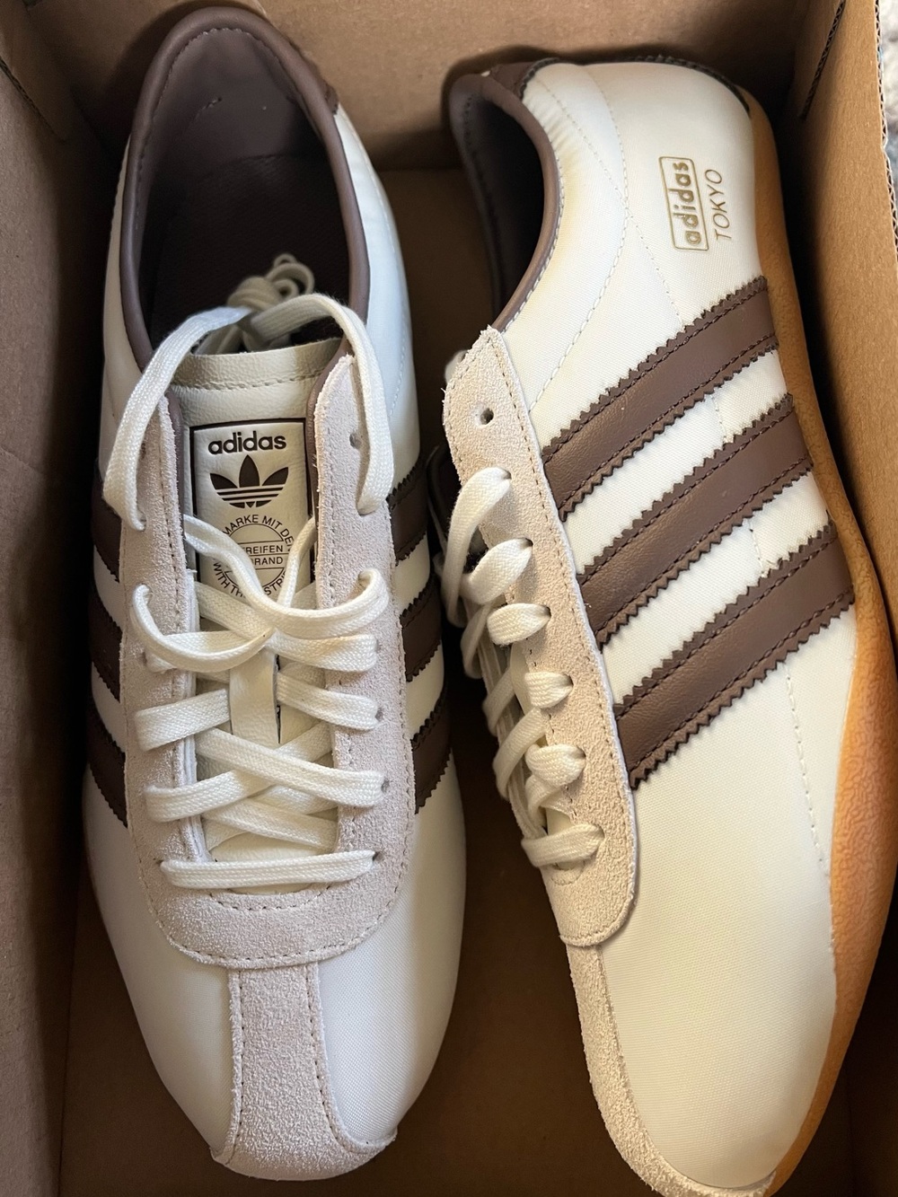 Adidas Tokyo W Sneakers White Brown Gum Sole Low Profile Retro Women’s 7 NIB - Picture 8 of 11